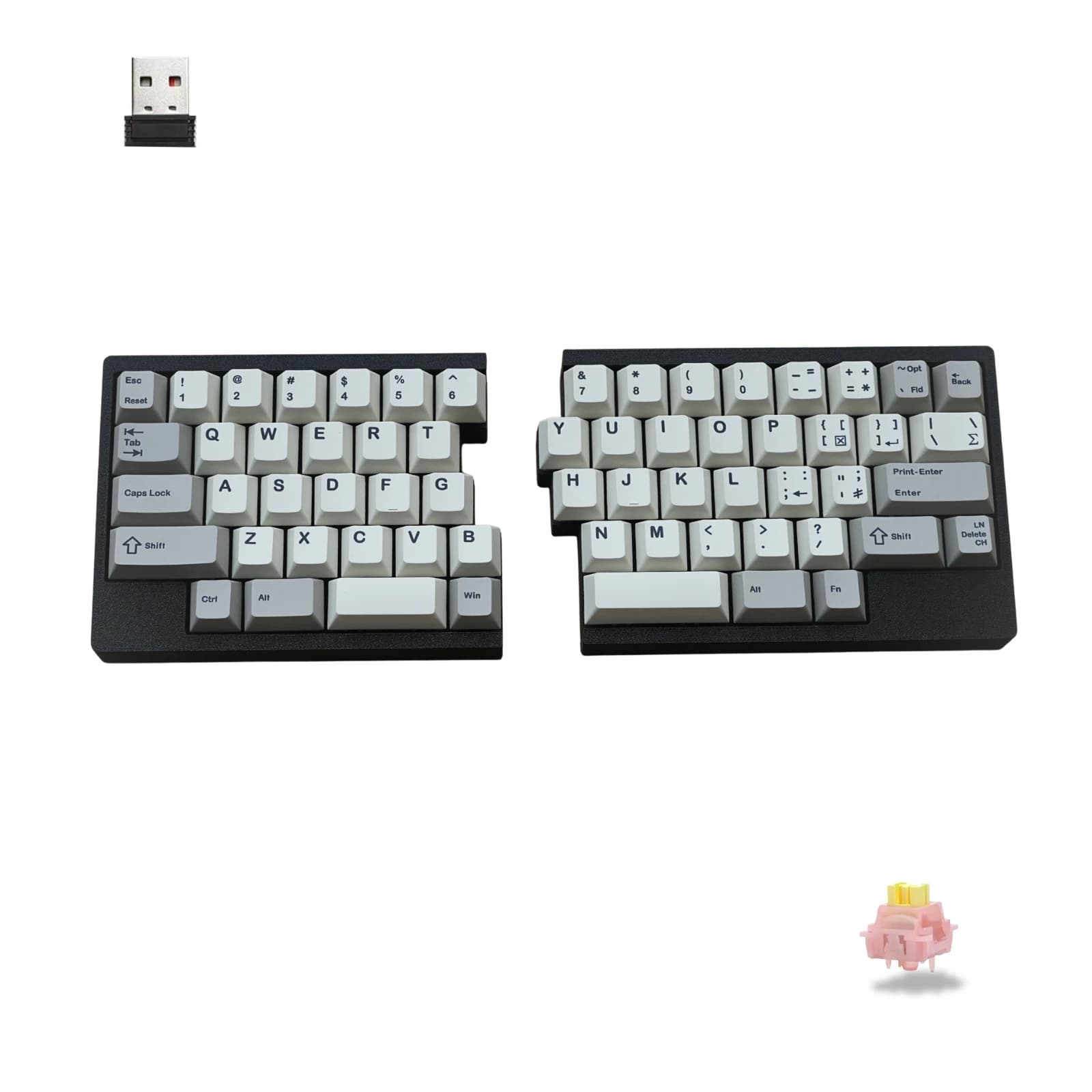 Clavier mécanique ergonomique divisé WHKB, clavier sans fil 2.4G à touches remplaçables à chaud, cla