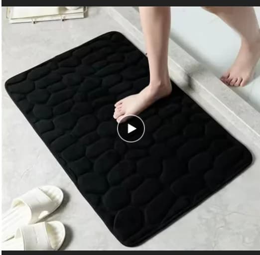 Tapis de bain antidérapant en mousse à mémoire de forme, motif pavé en relief, pour salle de bain, c