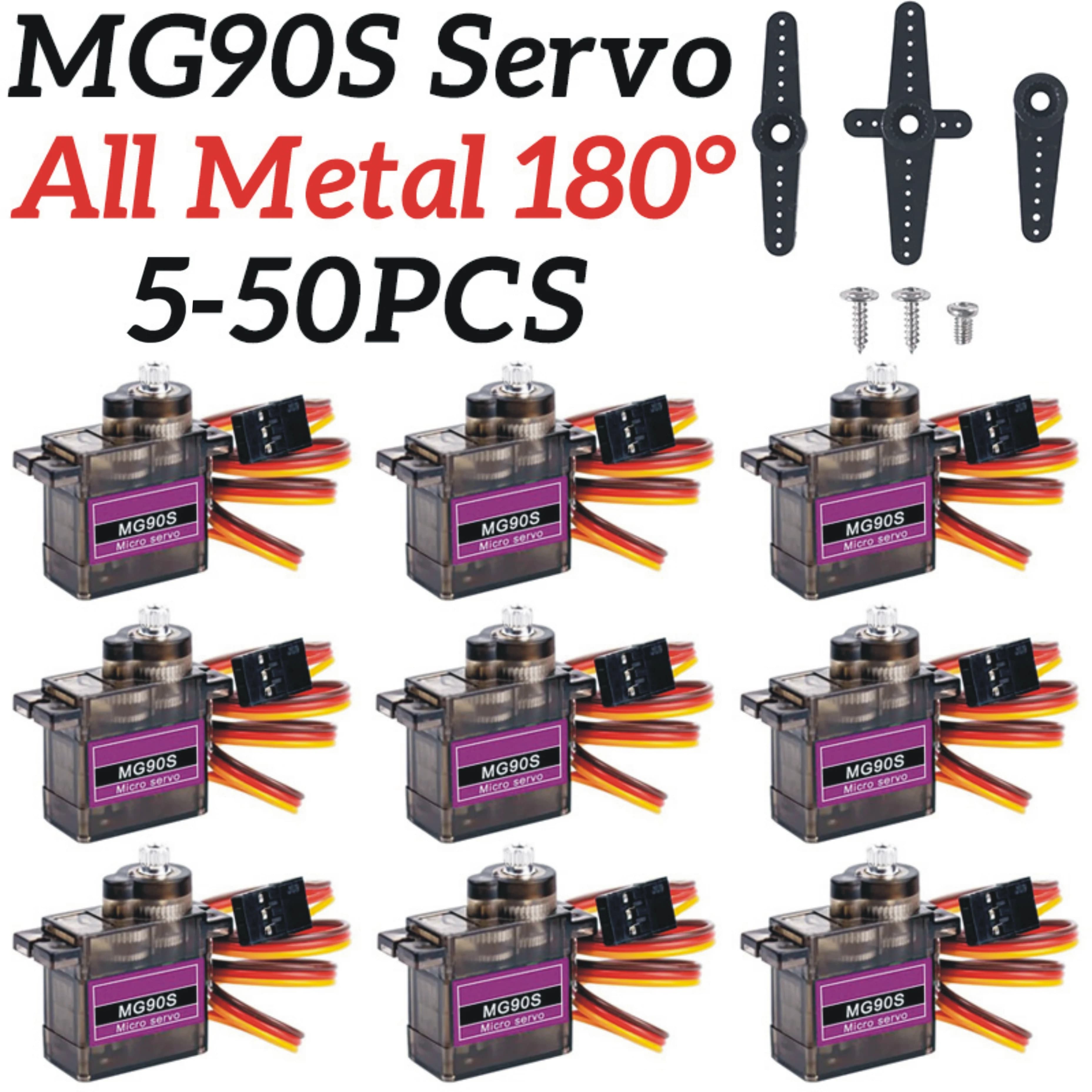 MG90S Servo 9g 5/10/20/50 pièces tout engrenage métallique 9g SG90 Version améliorée pour hélicoptèr