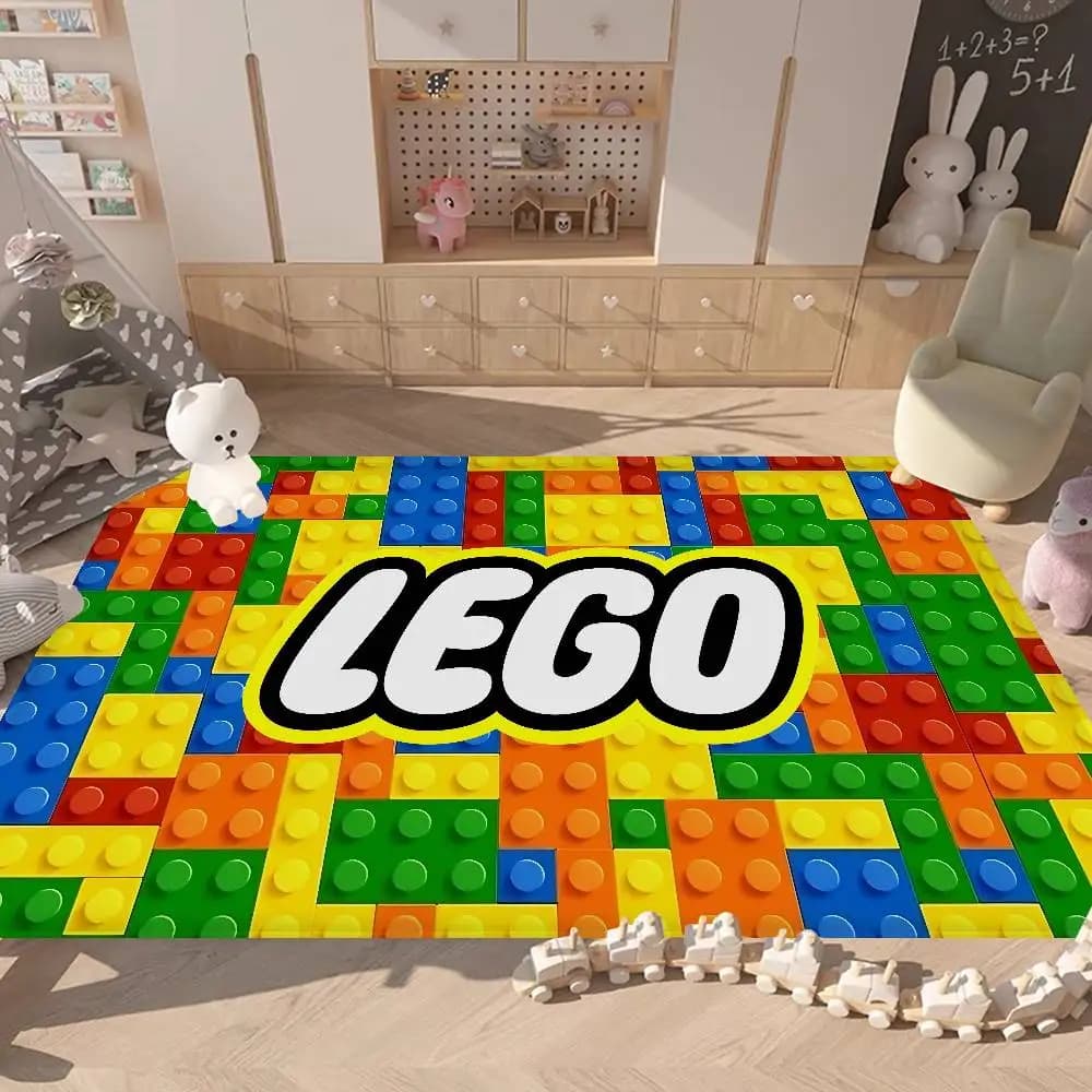 Tapis de porte de marque de jouets célèbre L-LEGO, style nordique, pour chambre à coucher, salon, ba