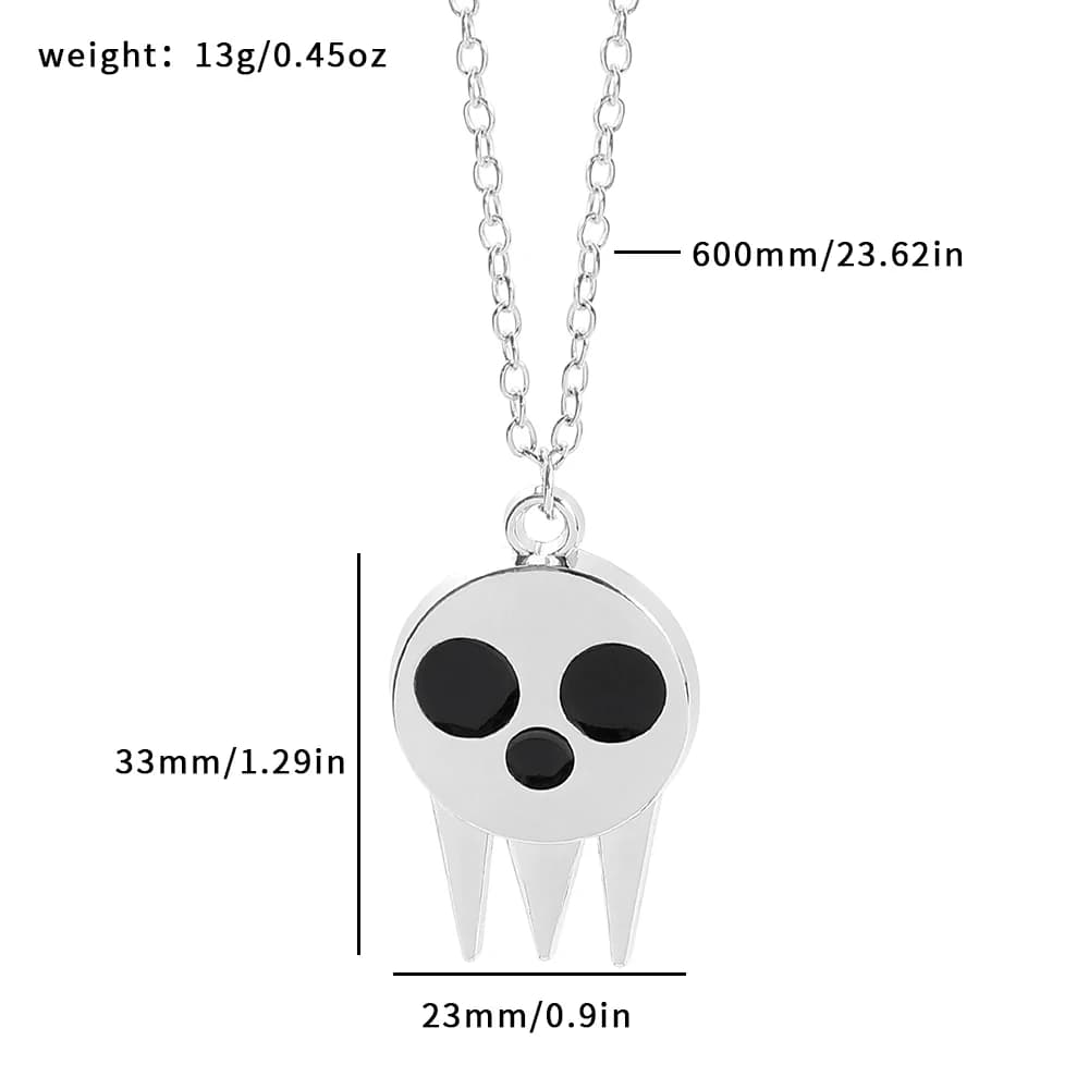 Collier Crâne de la Mort, Bijou Pendentif Thème Horreur Punk, Accessoire de Bande Dessinée, Souvenir