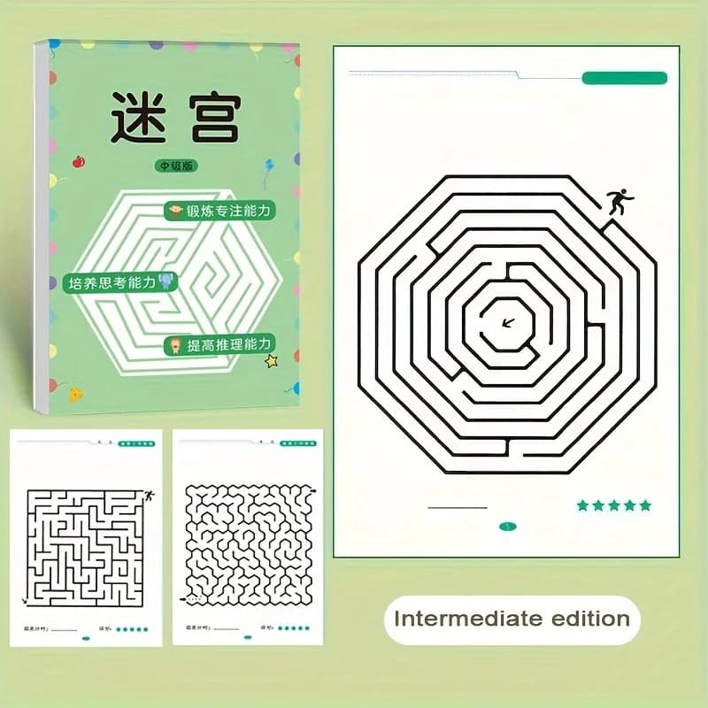 Livre de formation labyrinthe, utilisé pour améliorer la concentration, un jeu de puzzle conçu pour 