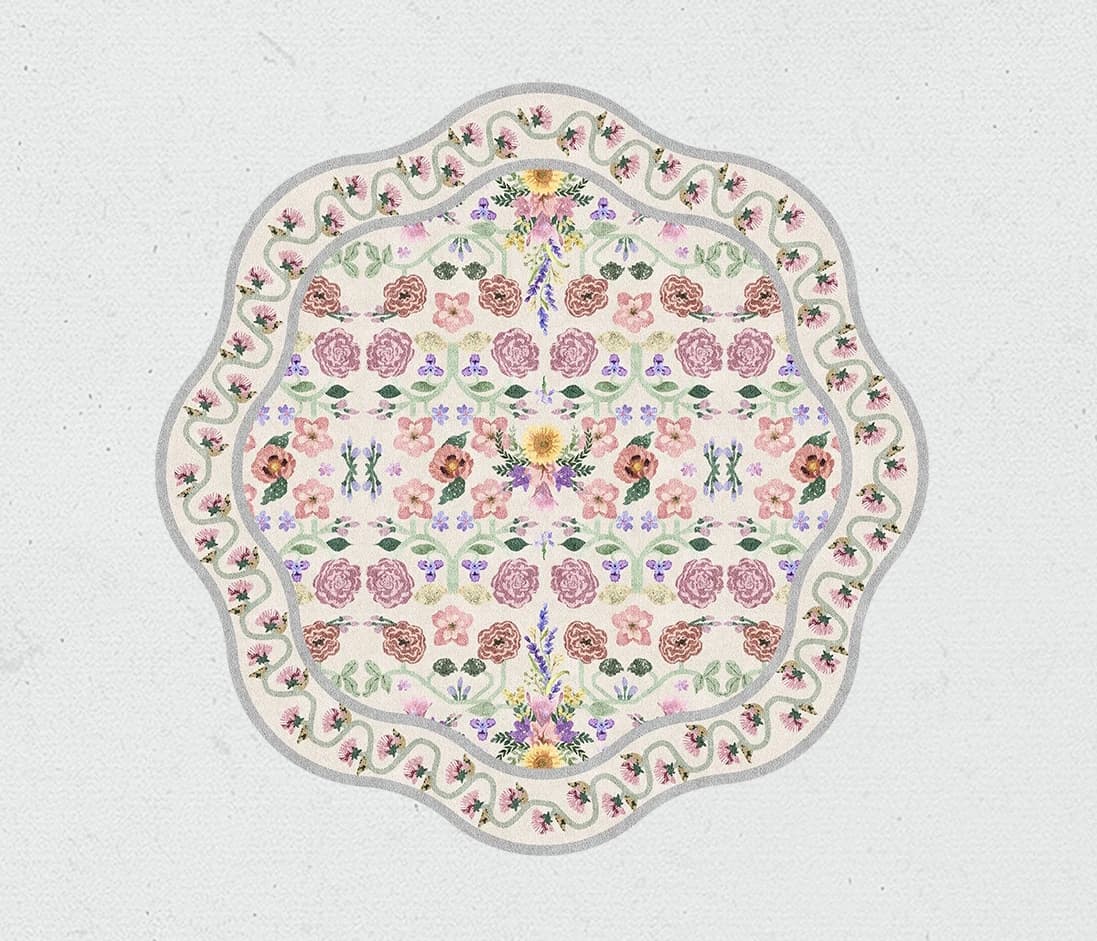 Tapis de style français pour chambre à coucher, motif floral, décoration de salon, tapis moelleux et