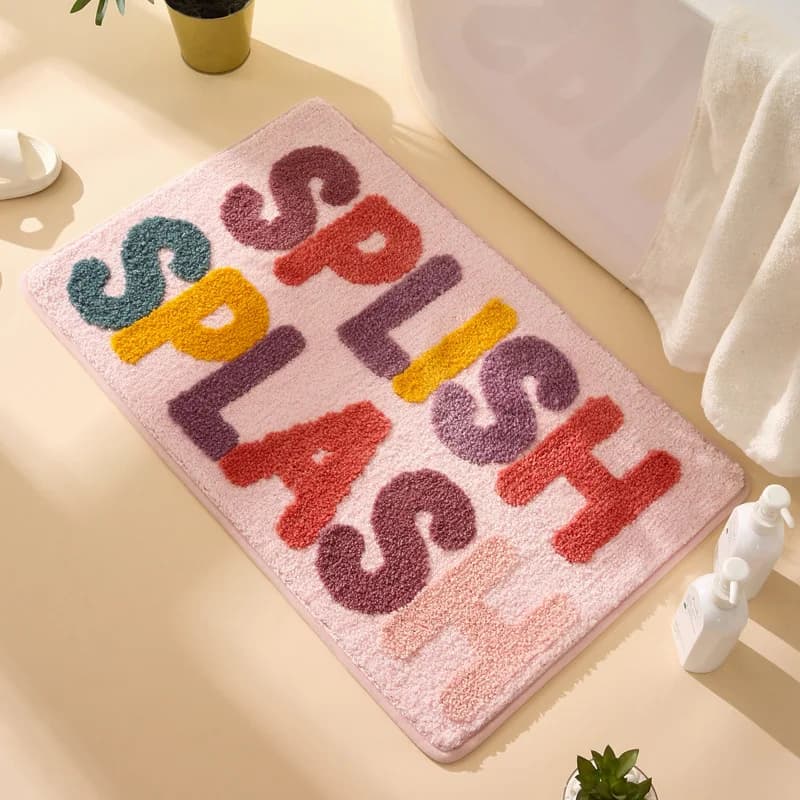 Tapis de salle de bain en microfibre antidérapant pour enfants, doux, moelleux, absorbant, coloré, m
