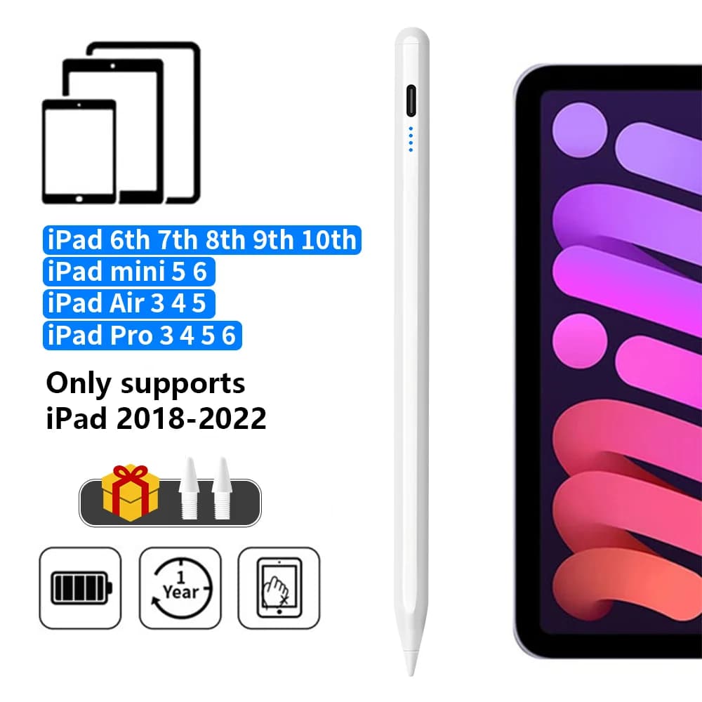 Stylet pour iPad 2025, compatible avec les Apple Pencils, pour iPad A16 Air 11 5 4 Pro 11e 13 12.9 M