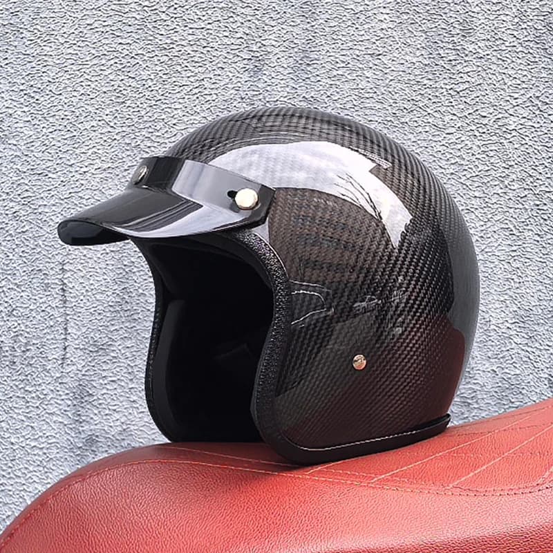ORZ-Casque de Moto observateur en Fibre de Carbone, Demi-Casque de Croisière, 3/4