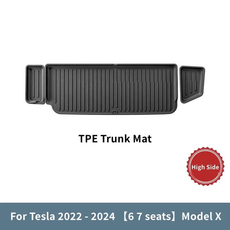 Tapis de sol TPE toutes saisons antidérapants et imperméables pour Tesla Model X 5, 6 ou 7 places, t