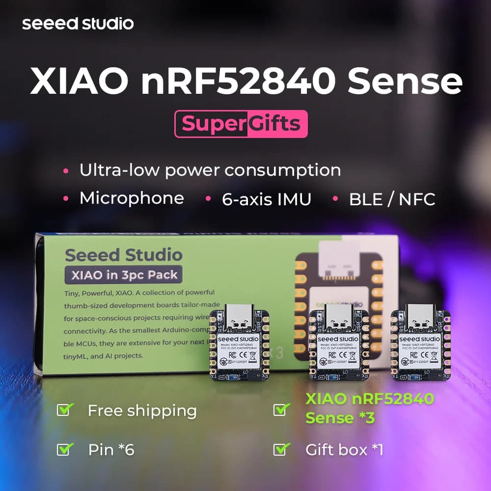 XIAO BLE-Fouet Seeed Studio, nRF52840, TinyML, TensorFlow Lite-IMU, Microphone, BluetUnvétérans wn P