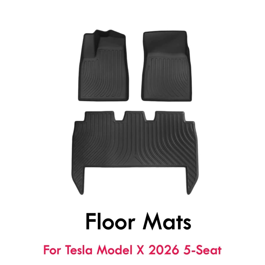 Tapis de sol toutes saisons pour Tesla Model X 2026 5 places, tapis de sol en TPE, tapis de coffre a