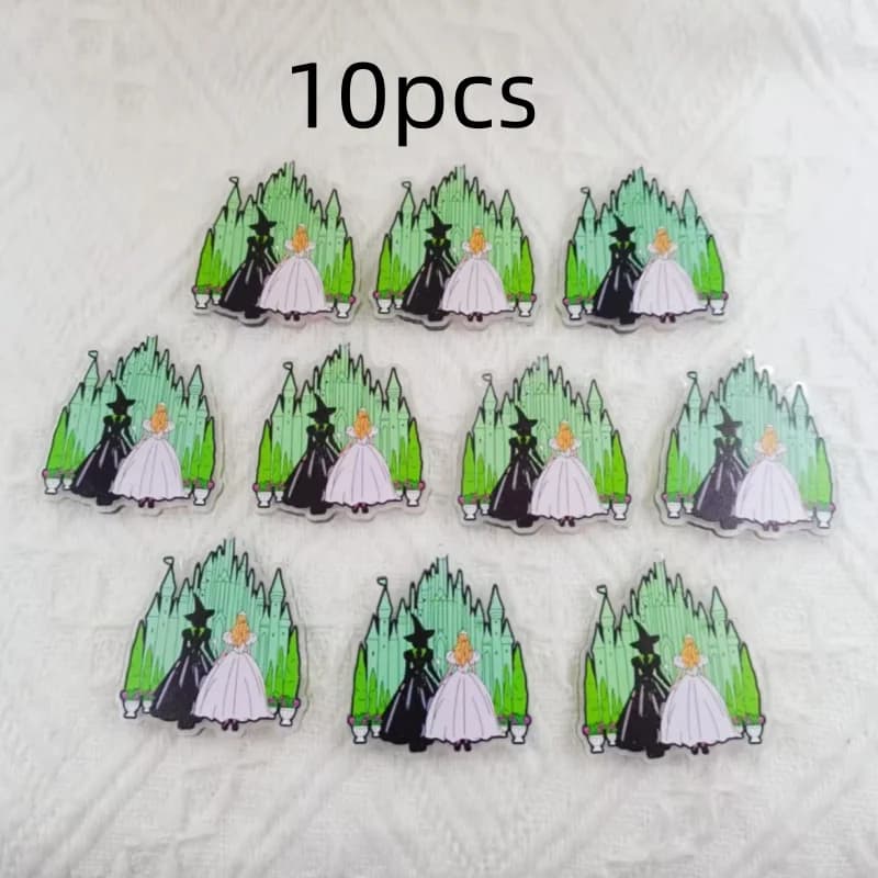 Pendentif sorcière magique en acrylique, 10 pièces, fabrication de bijoux, boucles d'oreilles, colli