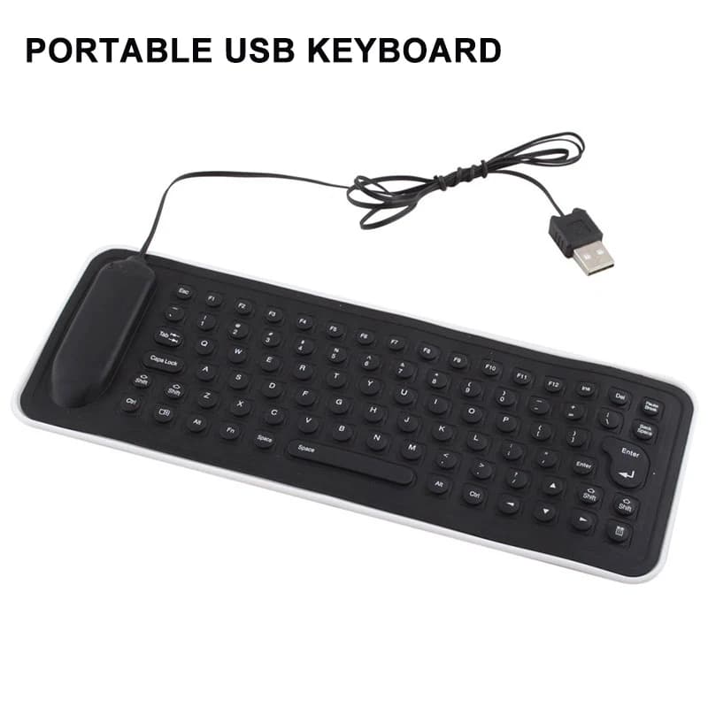 Mini clavier Flexible USB Portable, étanche, en Silicone, pliable, pour jeu, pour ordinateur Portabl