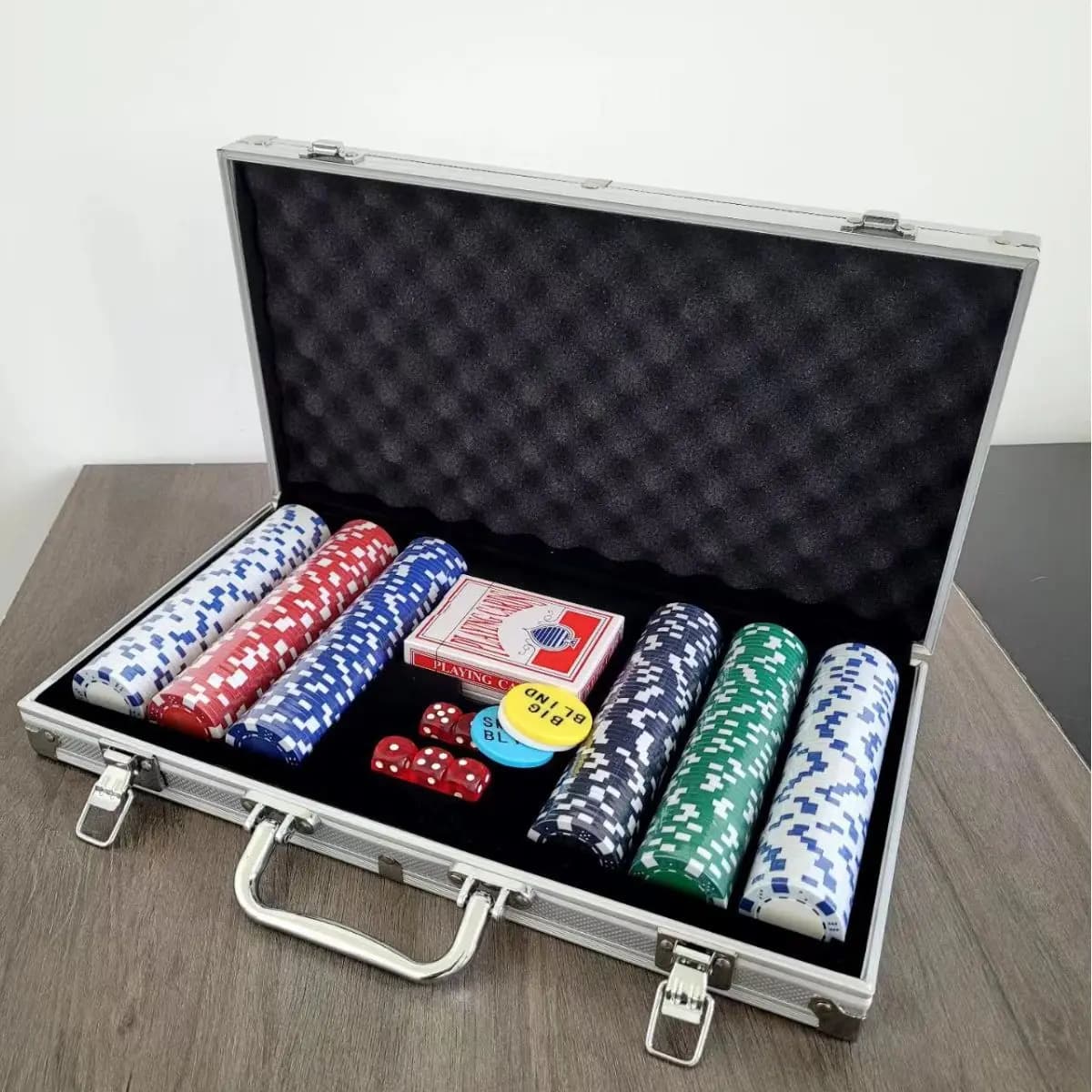Ensemble de 300 jetons de poker de 11,5 g, ensemble de jetons de jeu de casino Texas Holdem, jetons 