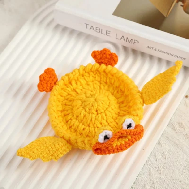 Sous-verres en crochet animaux, dessins animés, accessoires de bureau, dessous de tasse, napperons f