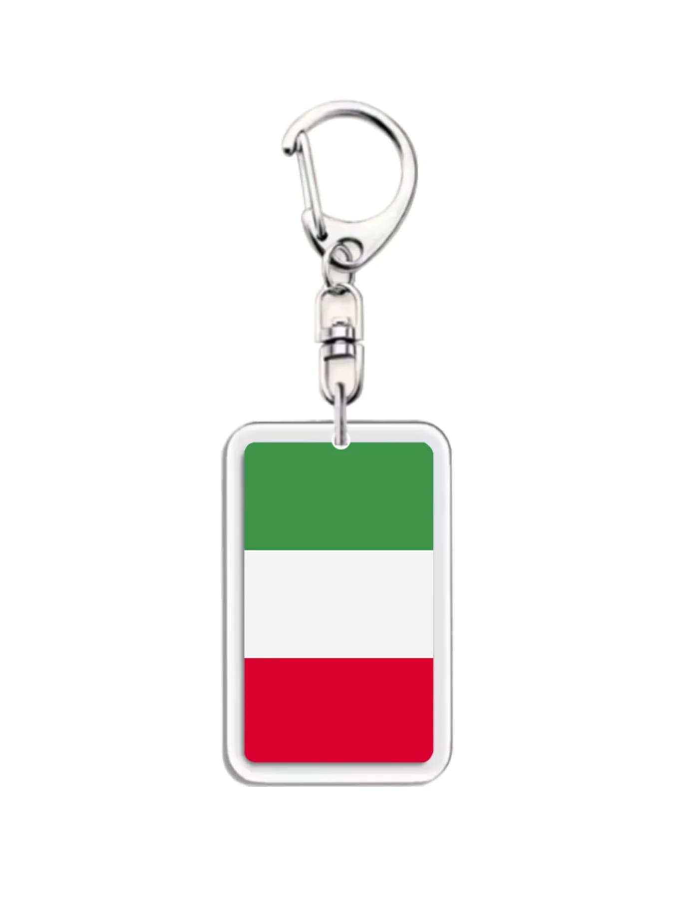 Porte-clés drapeau italien en acrylique épais, pour un usage quotidien, fixation de clé pratique ou 