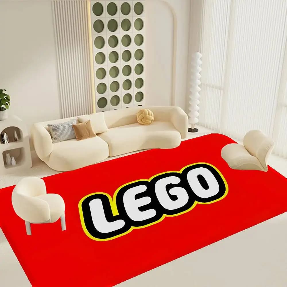 Tapis de sol de marque de jouets célèbre L-LEGO, style INS, tapis doux pour chambre à coucher, salle