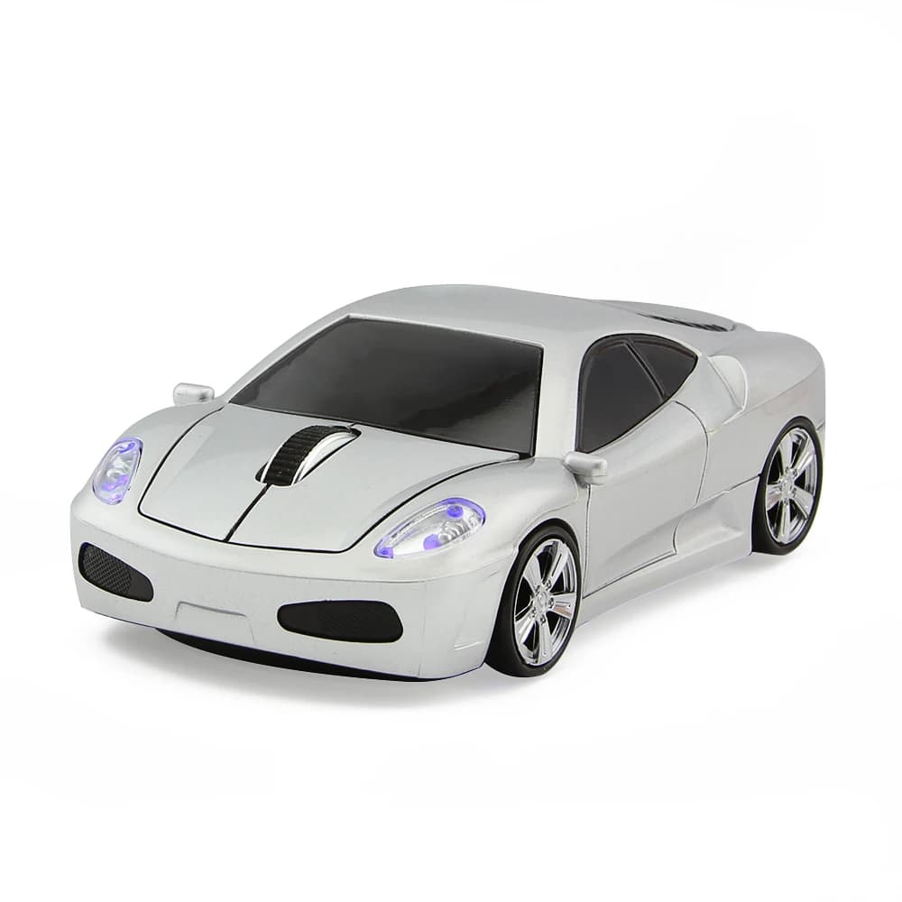 Mini souris de voiture sans fil 2.4G, souris optique de jeu ergonomique USB avec lumière bleue, sour