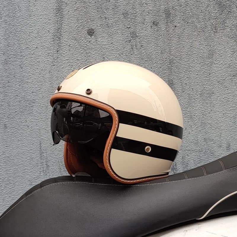 Casque de moto ouvert rétro 3/4 ORZ 301, léger, pour adultes, casque jet Vantage pour hommes et femm