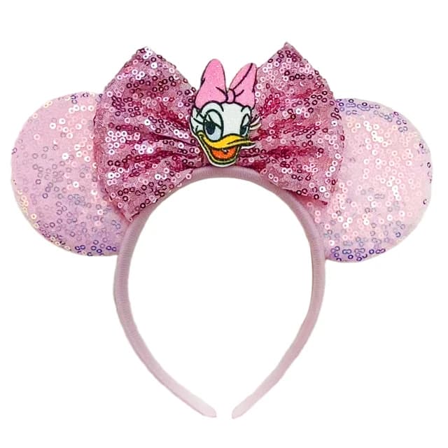 Bandeaux oreilles de Mickey Mouse pour bébés filles, bandeaux de canard marguerite, couvre-chef Dona
