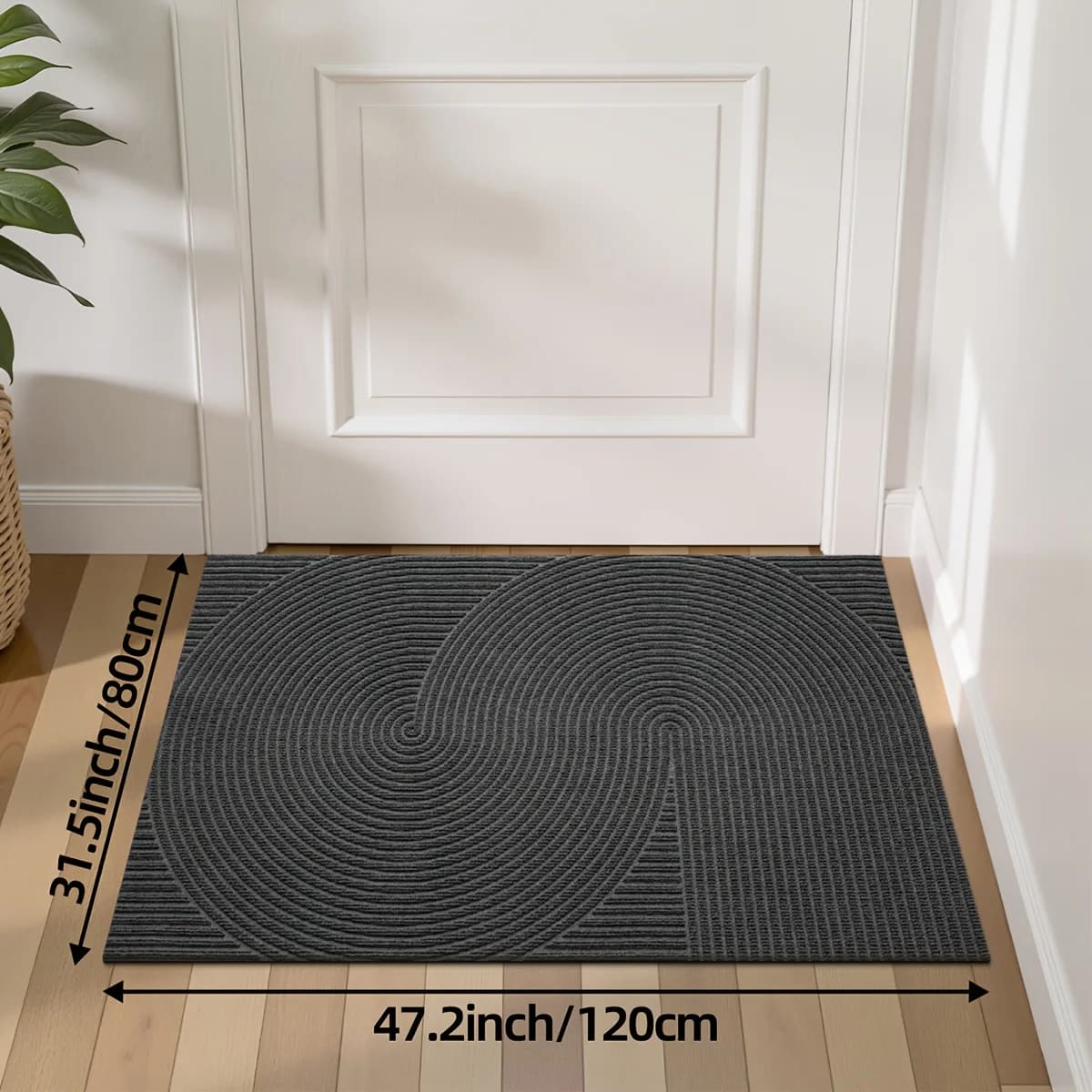 VIKAMA Tapis d'entrée à motif géométrique simple, antidérapant et facile à nettoyer, tapis pour entr