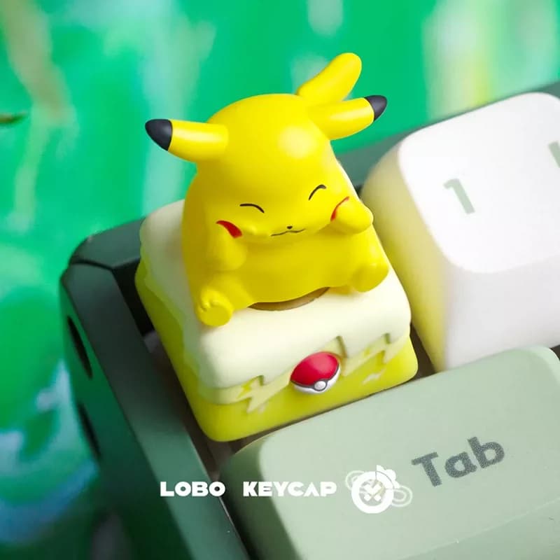 Nouveau clavier mécanique personnalisé Anime Pokemon Psyduck, touches décoratives ESC rotatives, per