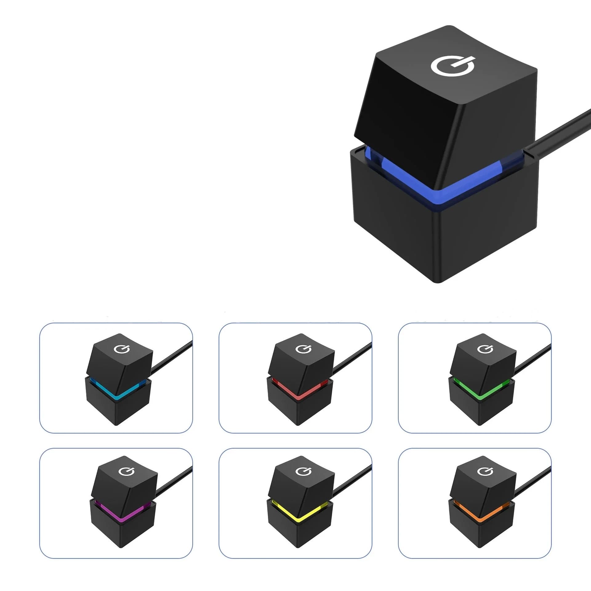 Câble d'extension avec interrupteur à clé pour ordinateur de bureau, lumières LED RGB, 2M, pour cart