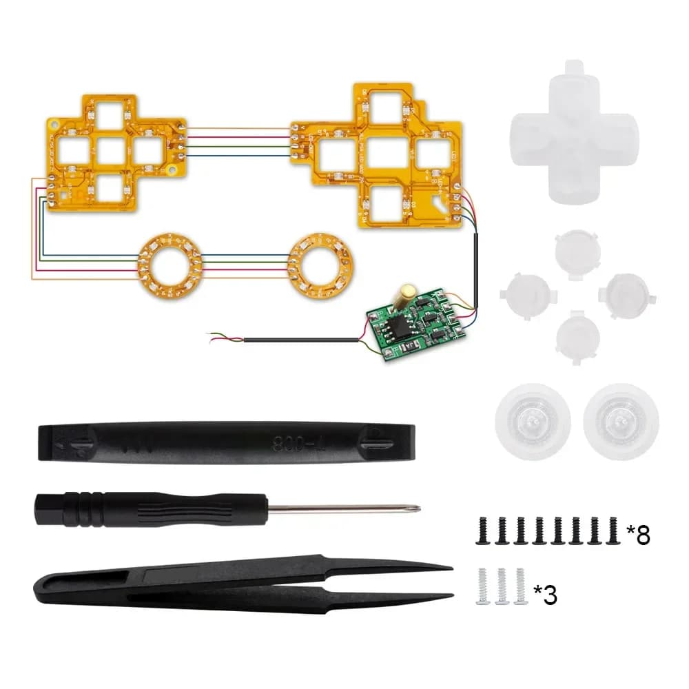 Pour contrôleur PS5 bricolage panneau lumineux couleur 6 couleurs peuvent changer lumineux d-pad bou
