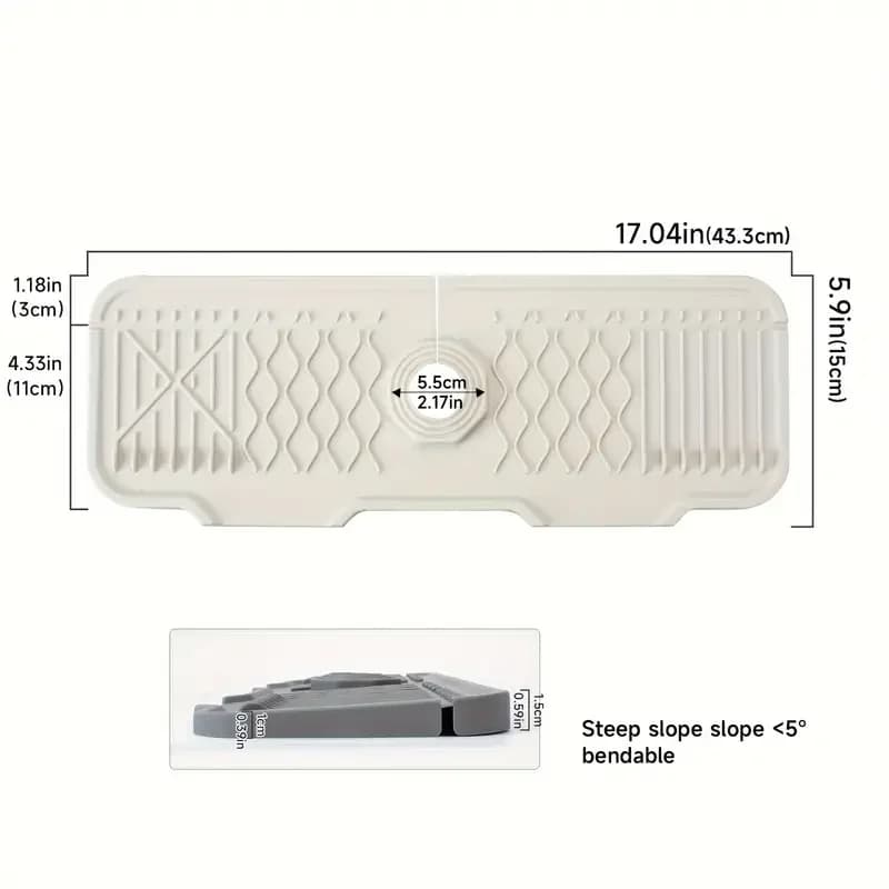 Tapis de drainage de cuisine en silicone antidérapant, adapté aux éviers modernes, aux plateaux de l