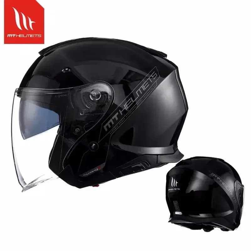 Espagne MT casque de Moto DOT ECE Certification demi Double lentille casque visage ouvert Capacete C