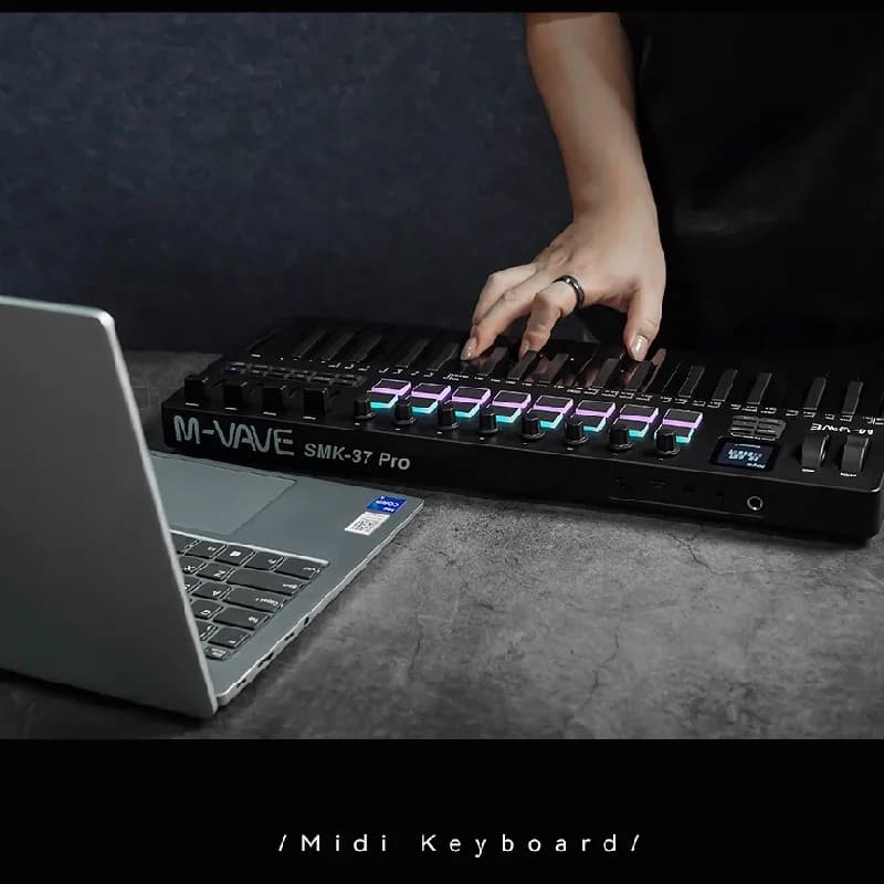 Contrôleur MIDI pour clavier M-VAVE SMK-37 PRO, 37 touches, 16 tampons RGB et 8 boutons, prend en ch