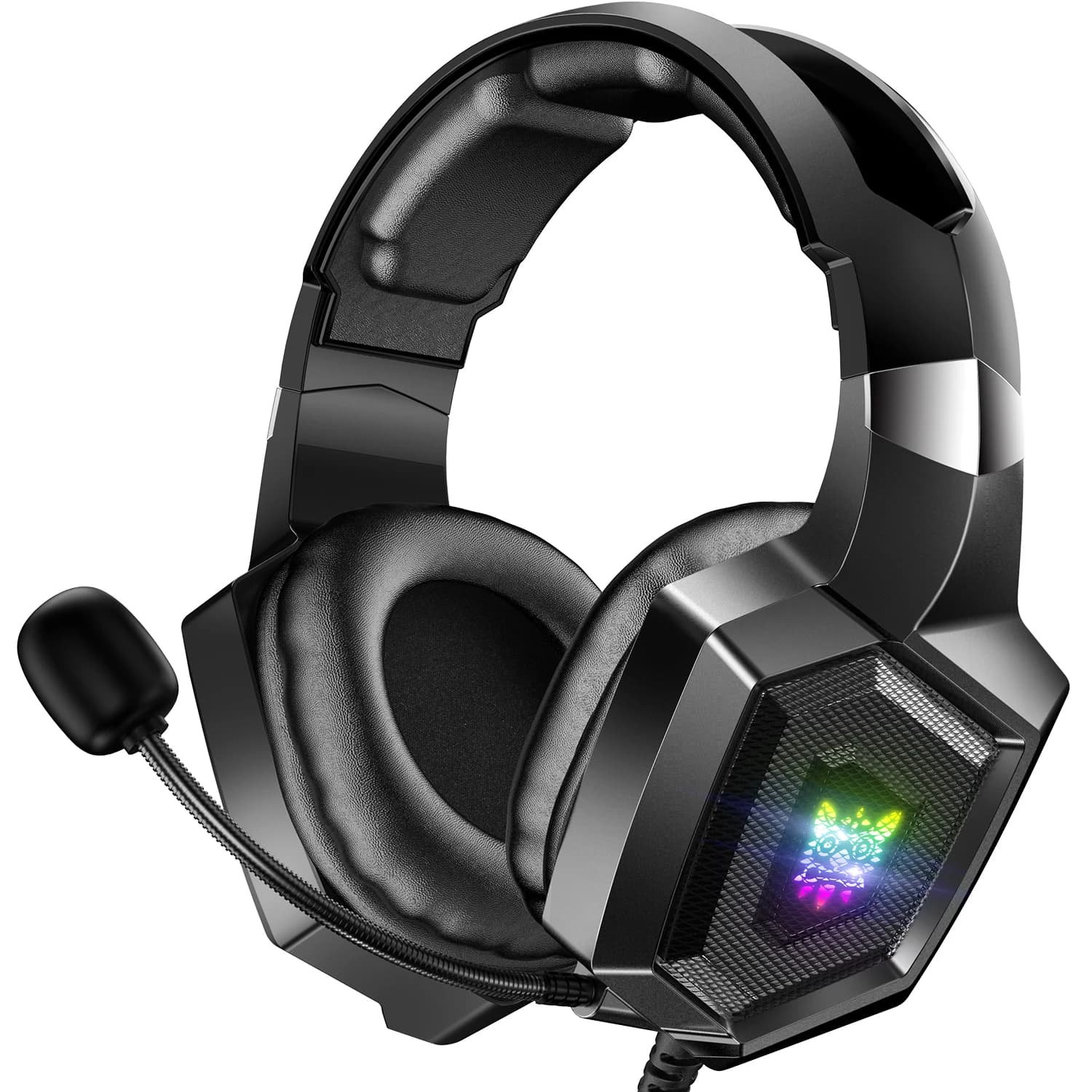 ONIKUMA K8 casque de jeu avec micro HD Flexible lumière rvb son Surround sur-oreille casque filaire 