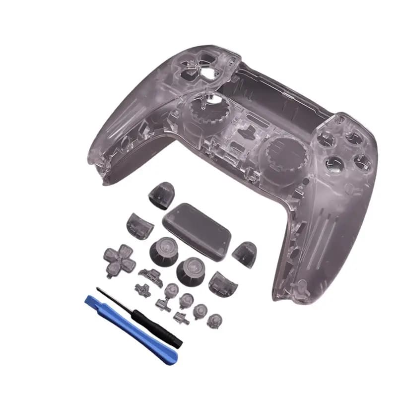 Ensemble complet de coque transparente pour manette PS5 personnalisée avec boutons, couvercle de pav
