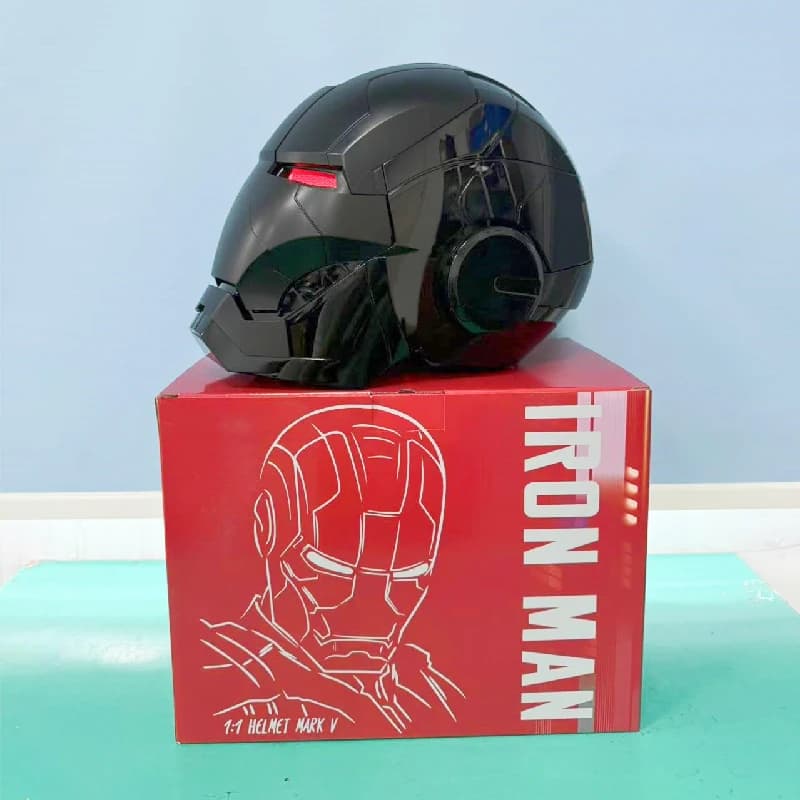 Nouveau Casque Iron Man Noir et Or Mk5 The Avengers 1/1, Casque Portable Transformable à Activation 