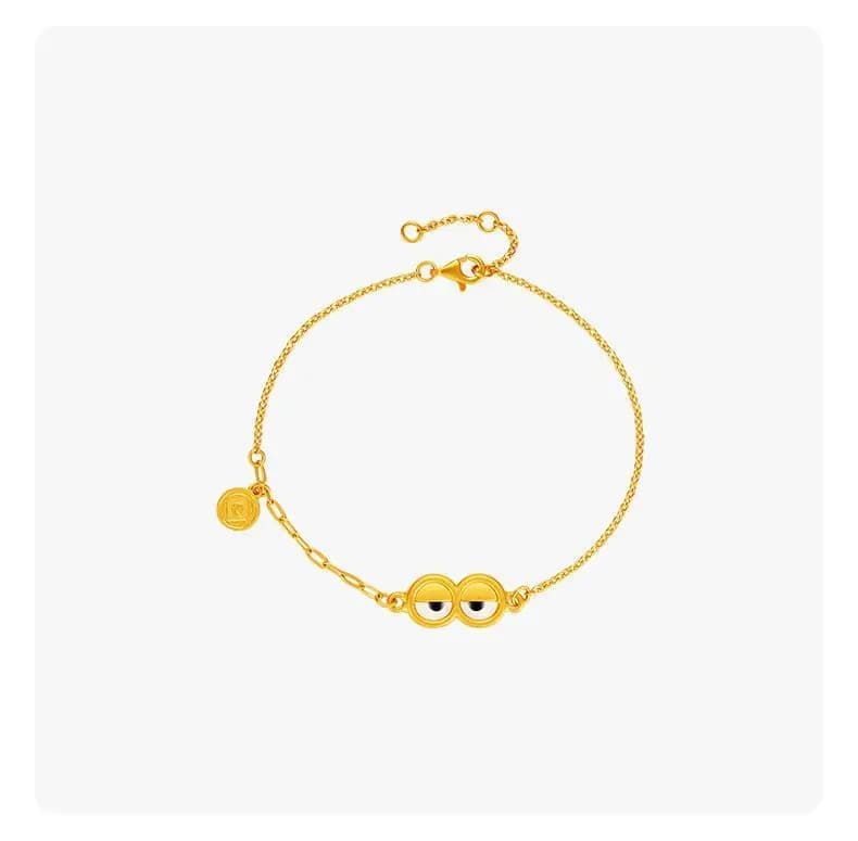 Bracelet en or de la série Minions - Bijoux minimalistes de niche avec un design mignon et amusant