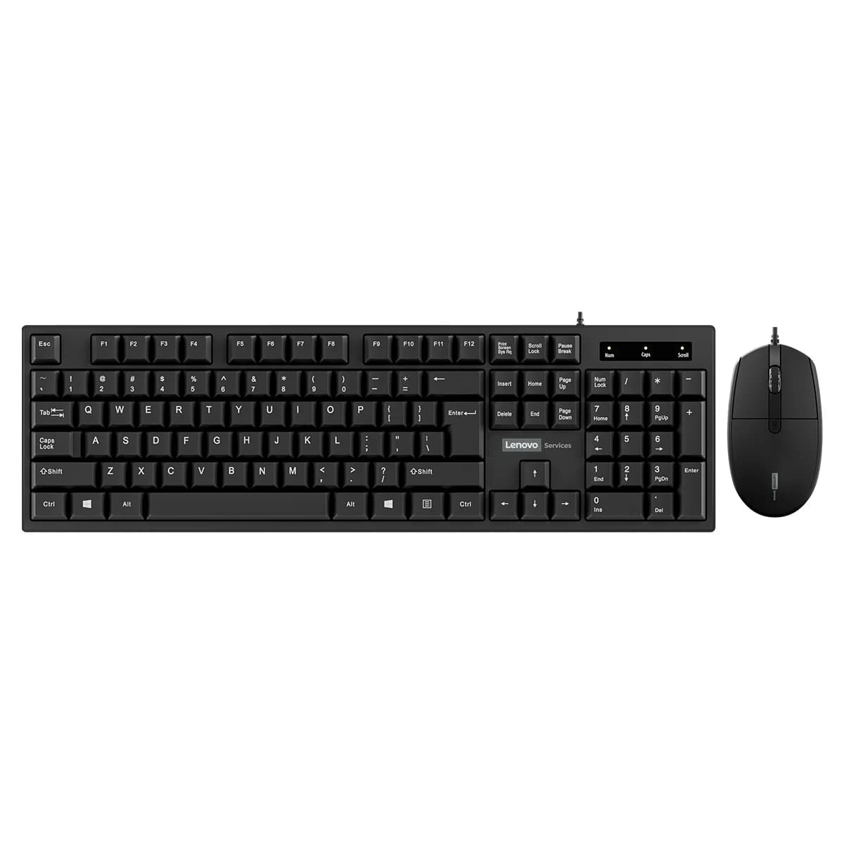 Lenovo – ensemble souris et clavier filaires, classique, noir, pour bureau, entreprise, usage domest