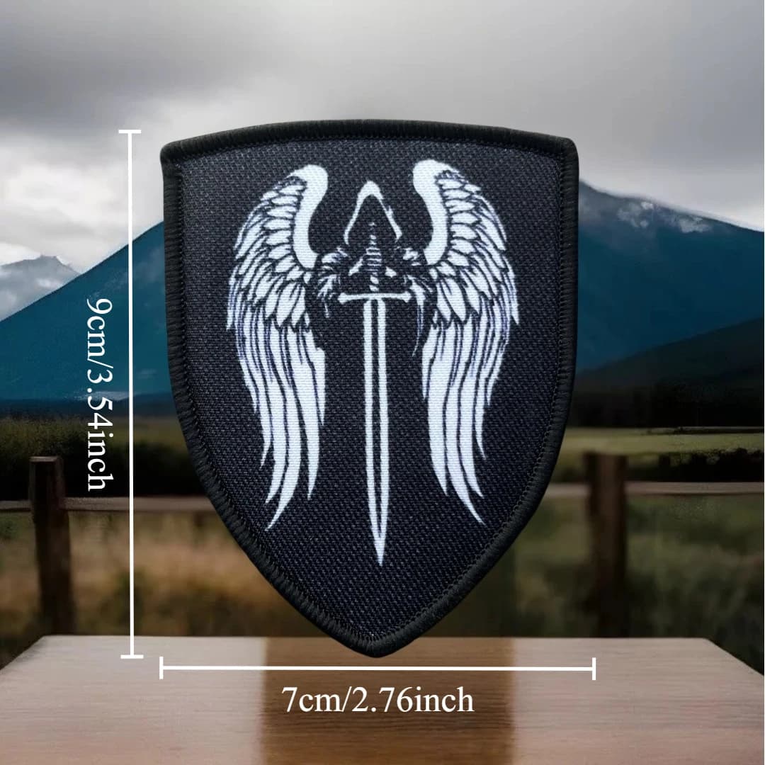 Patchs à crochet et boucle imprimés l'ange de la punition, pour vêtements, brassard militaire tactiq