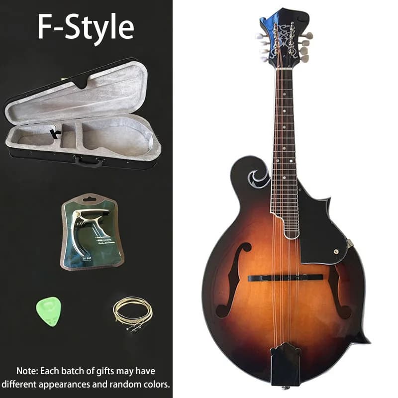 Mandoline en bois faite à la main, style F, mandoline pour adultes, performance professionnelle, 8 c