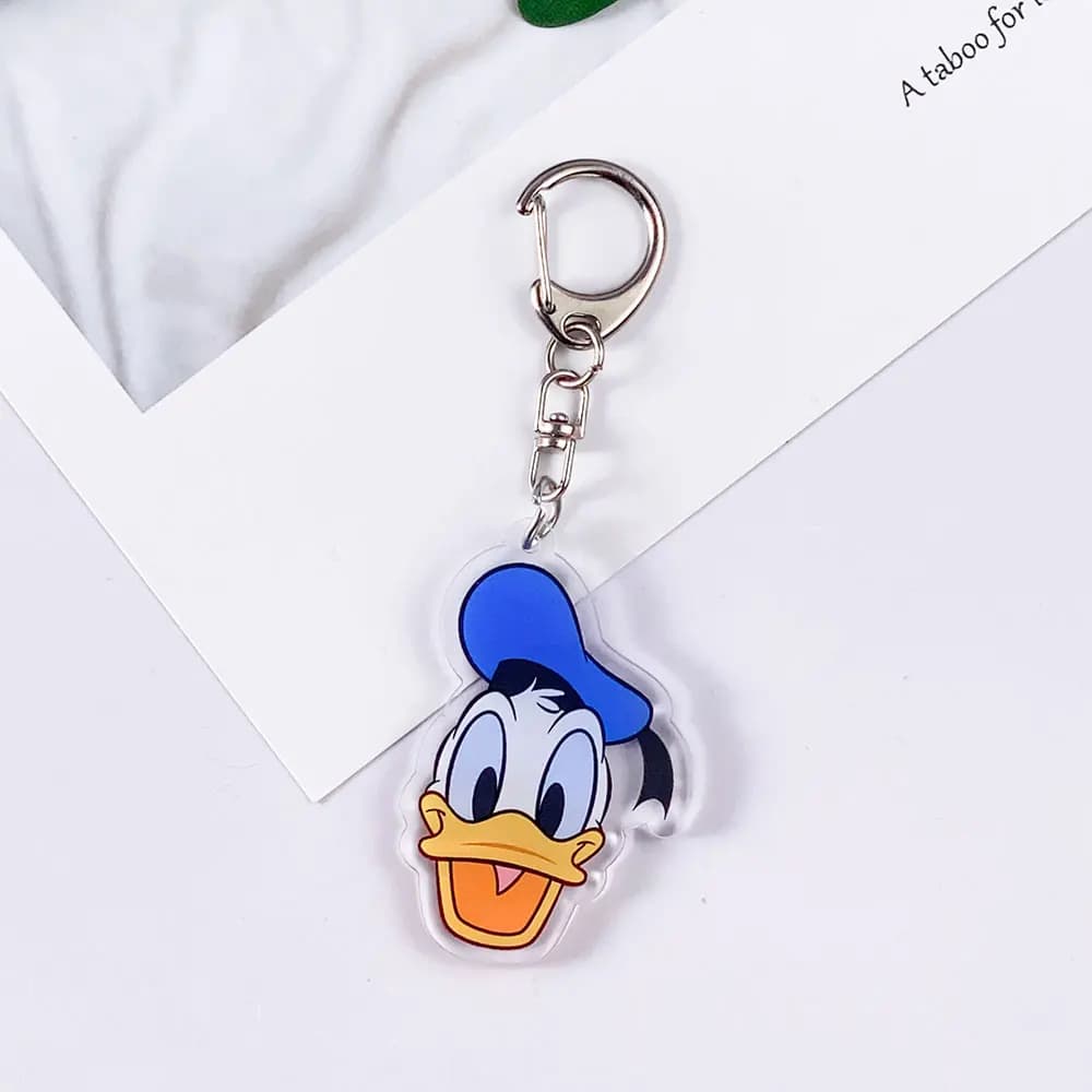 Porte-clés en acrylique Disney Mickey Mouse Minnie Mouse, accessoires mignons pour sac, pendentif po