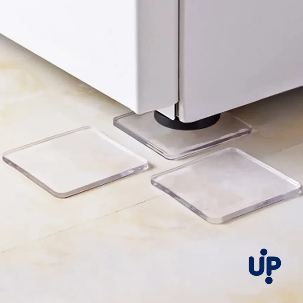 Lot de 4 patins transparents anti-vibration et amortisseurs de chocs pour machine à laver, auto-adhé