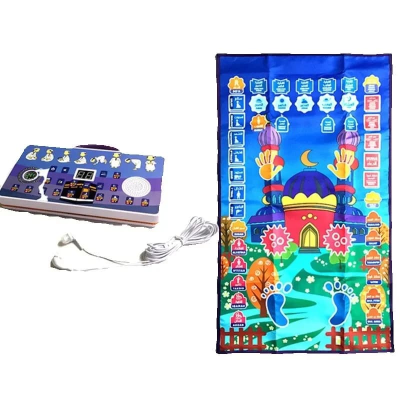 Tapis de prière interactif arabe pour enfants, tapis musulman pour la prière des enfants, tapis de p