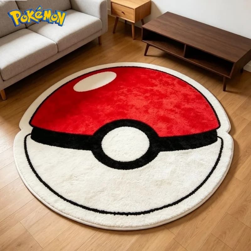 Tapis de sol pour canapé, dessin animé Pokemon Poke Ball, couverture décorative au côté du lit de la
