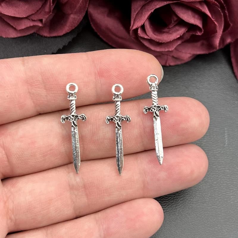 10 pièces, poignard-épée-médiéval-gothique-Boho Hippie accessoires bricolage fait à la main collier 