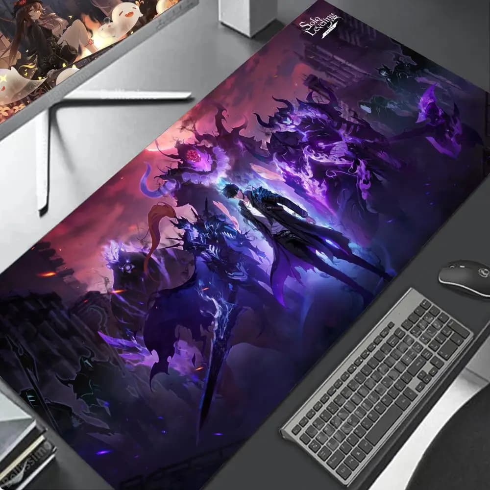 S_Solos L-Leveling Mouse Pad Gamer keyboard Esports Kawaii pk control Large rubber mouse Desk access
