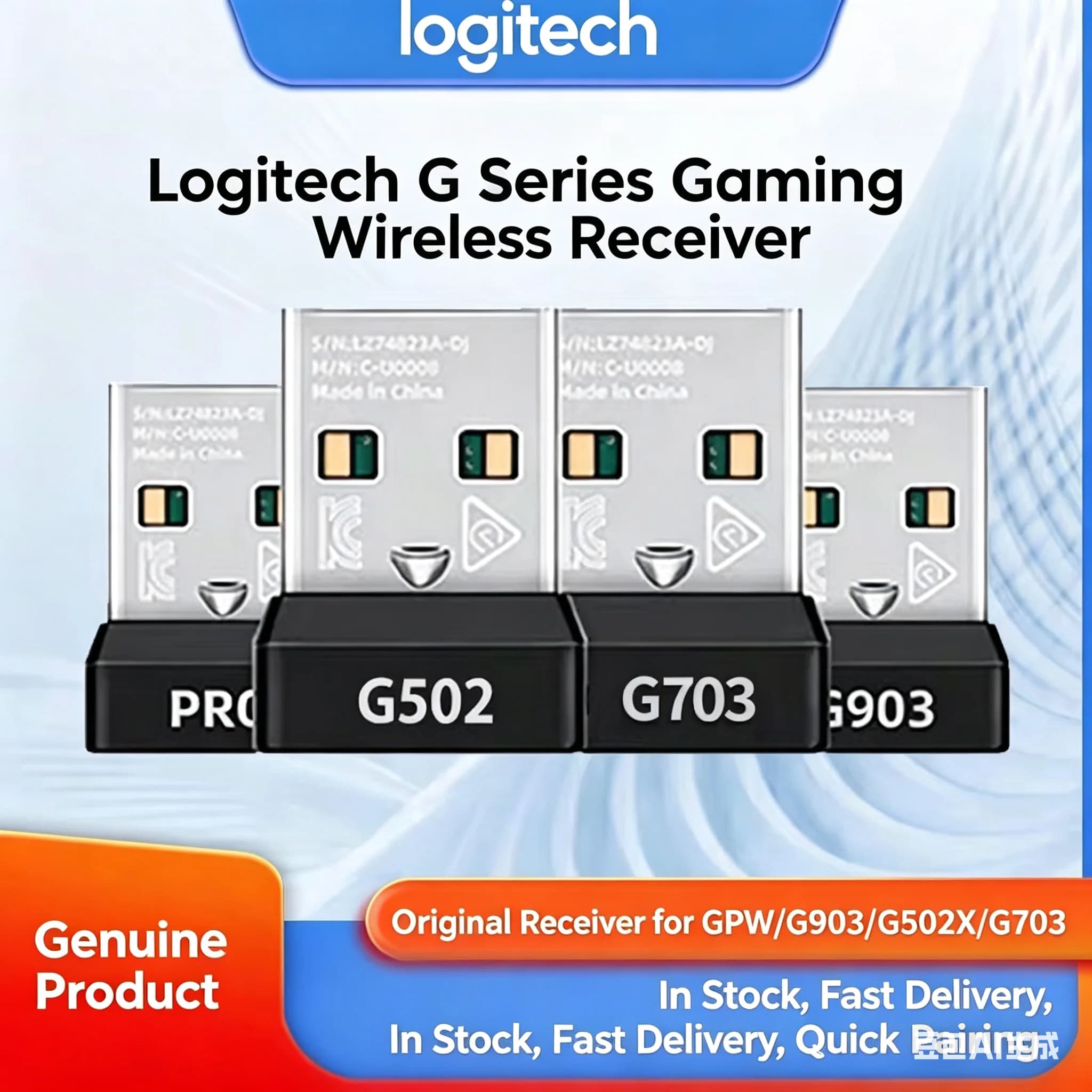 Adaptateur Bluetooth sans fil de deuxième génération pour souris Logitech USB Receiver G502XG603G703