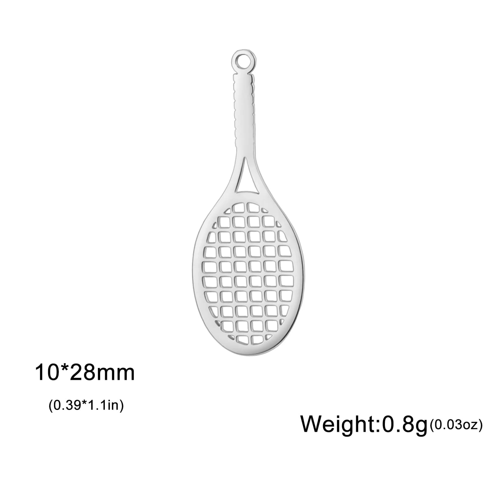 Pendentif de Raquette de Tennis en Acier Inoxydable, Accessoire de Bijouterie, Breloques de dehors, 