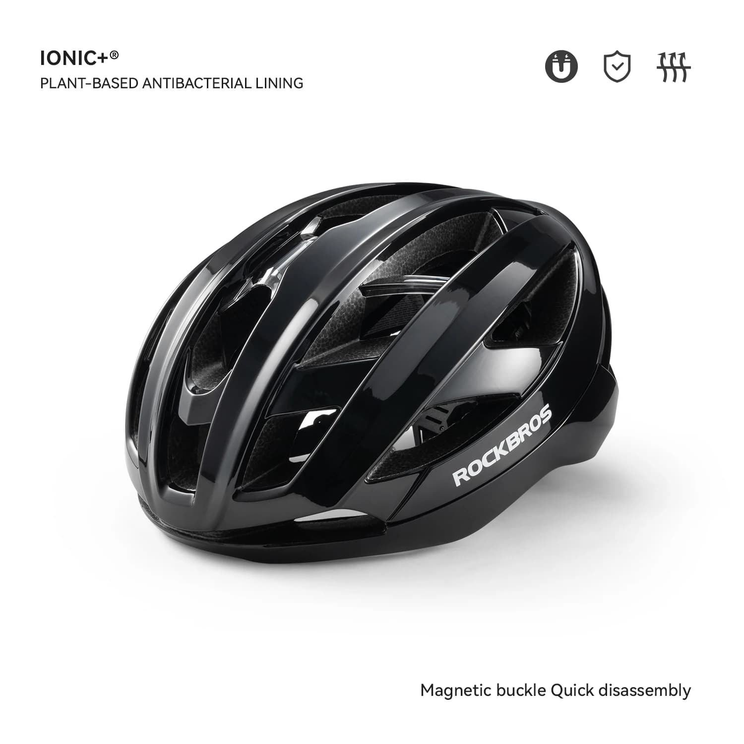 ROCKBROS Casque de cyclisme léger respirant antibactérien casque intégralement moulé casque de sécur