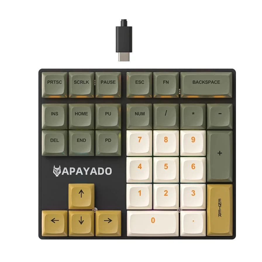K33 clavier numérique filaire APAYADO 33 touches Mini clavier numérique mécanique éclairage coloré p