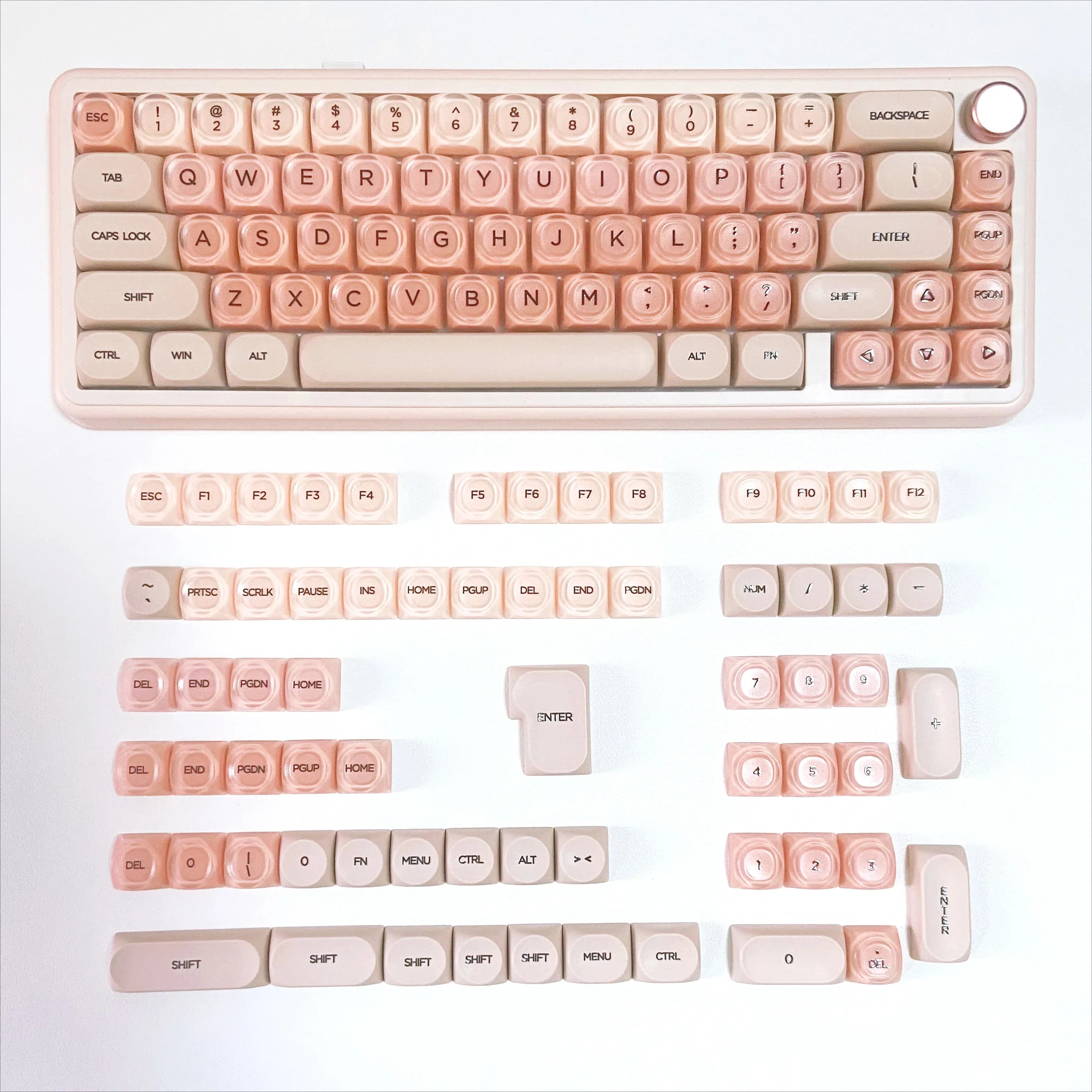 Capuchons de touches en gelée liquide, profil HOA, rose, bleu, vert, personnalisables pour clavier m