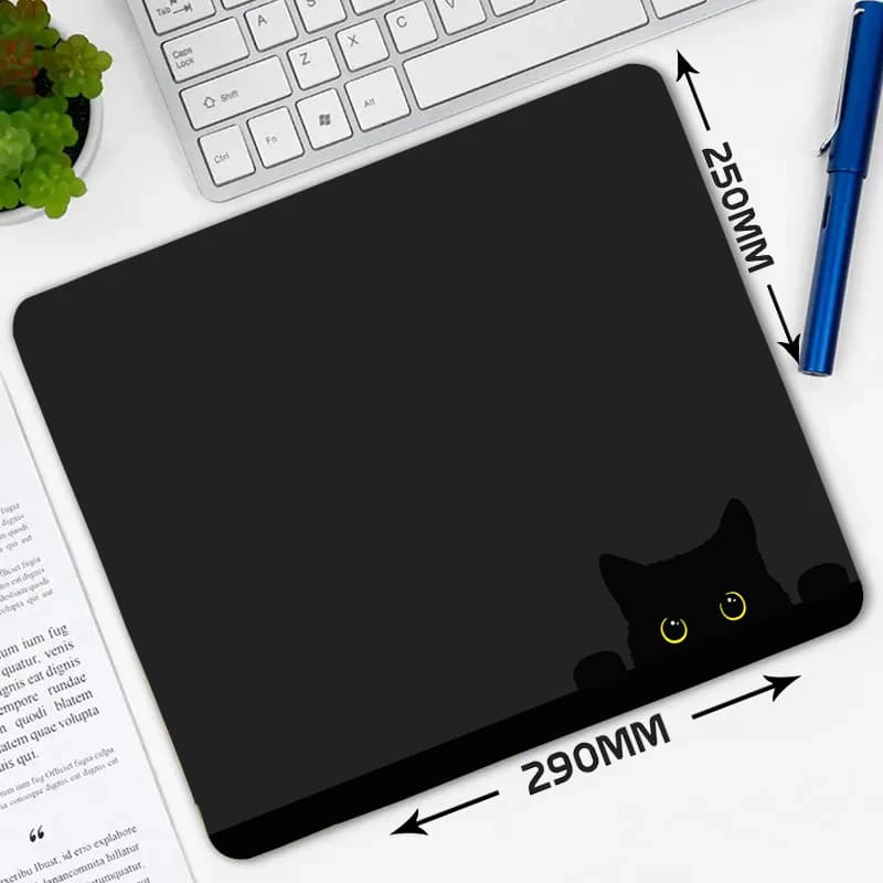 Tapis de souris chaton noir Kawaii, grand clavier de jeu mignon, polymères XxL, accessoires de cultu