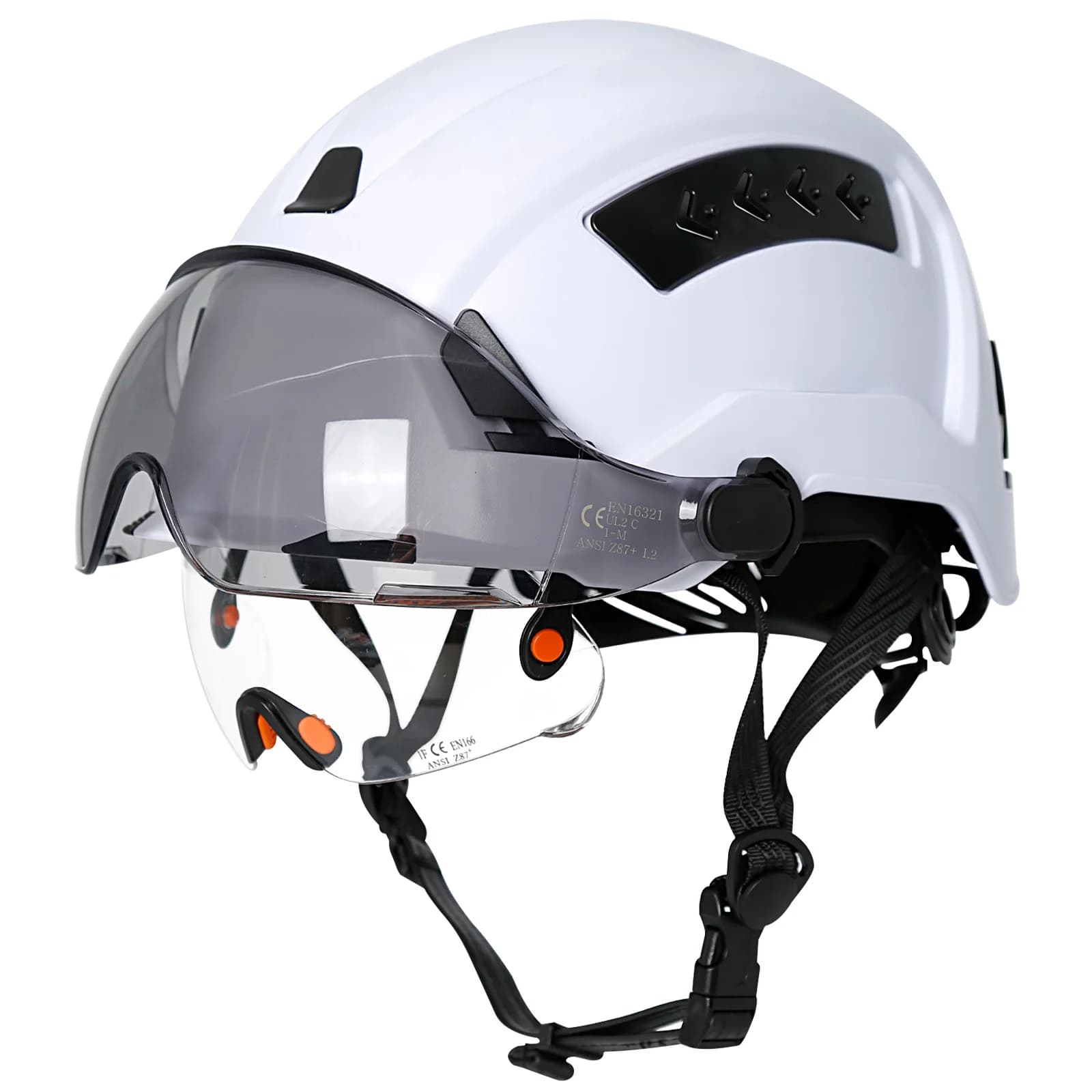 Casque de sécurité de Construction CE avec lunettes doubles, visières intégrées, autocollants réfléc