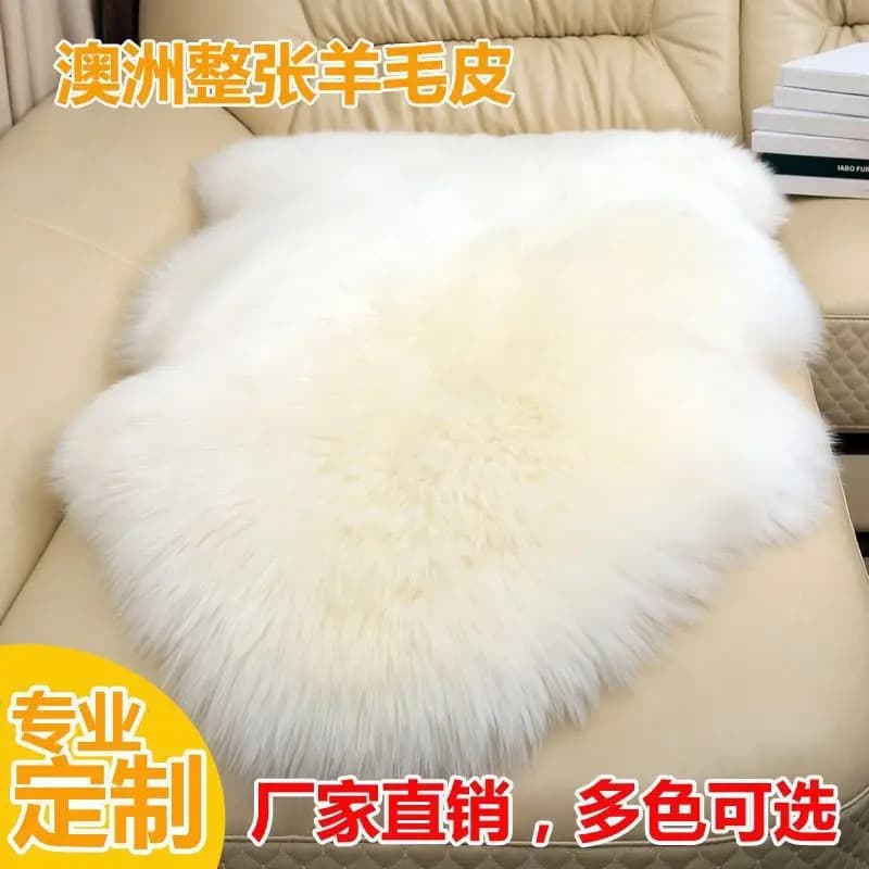 Tapis en véritable peau de mouton australien, fourrure naturelle, grand coussin de canapé, couvertur